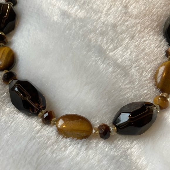Smokey Quartz, Tiger’s Eye and Citrine Necklace - Picture 3 of 7